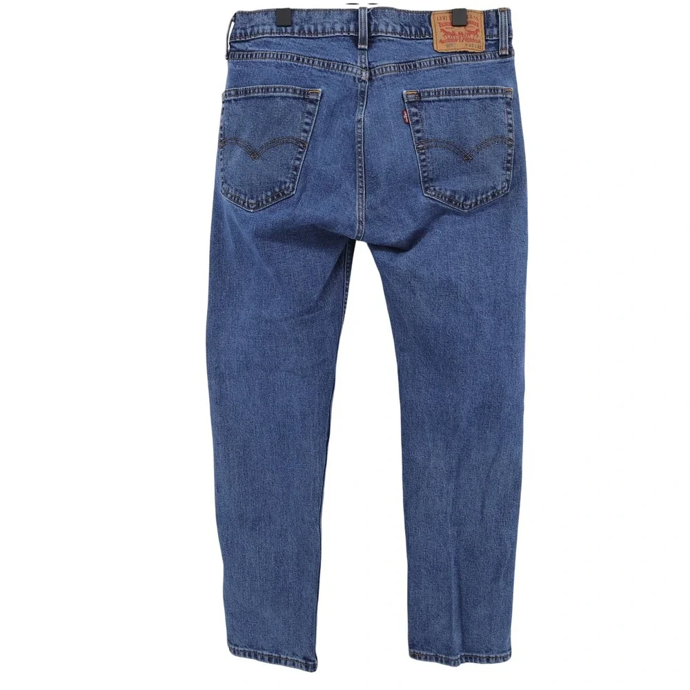 Levis 505 Regular Fit Straight Jeans Stretch Denim Blue Full Length Mens 33x32
